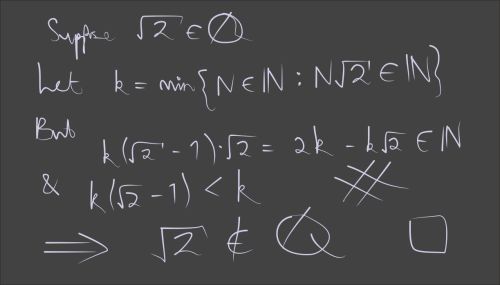 beautiful proof that sqrt 2 is irrational